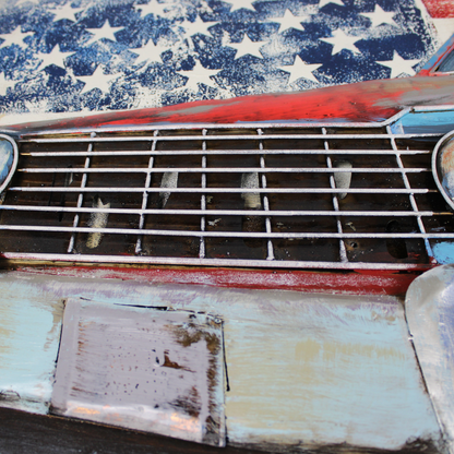 3D Schilderij Metaal - USA car – 120x80cm