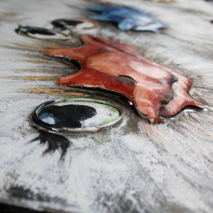 3D Schilderij Metaal - Ostriches – 100x100cm