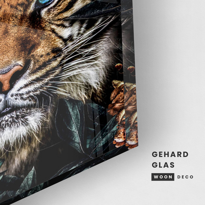 Glasschilderij - Velvet tiger - 80x120cm