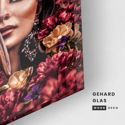 Glasschilderij - The flower forest - 80x120cm