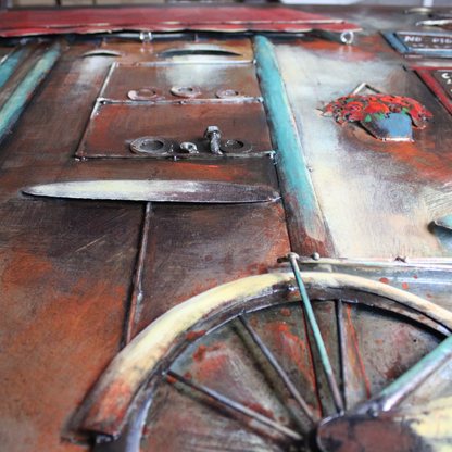 3D Schilderij Metaal - Frankrijk – 100x100cm