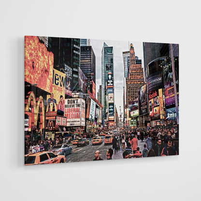 Glasschilderij - Times Square - 120x80cm
