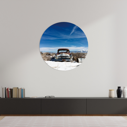 Glasschilderij - Old car - 80cm rond