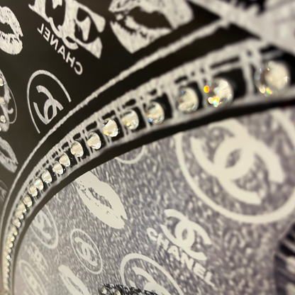 Strass Glasschilderij - Chanel Dollar Bill - 70x160cm
