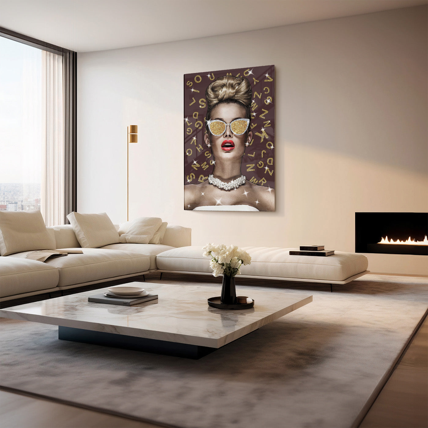 Glasschilderij – Fashionista – 80x120cm