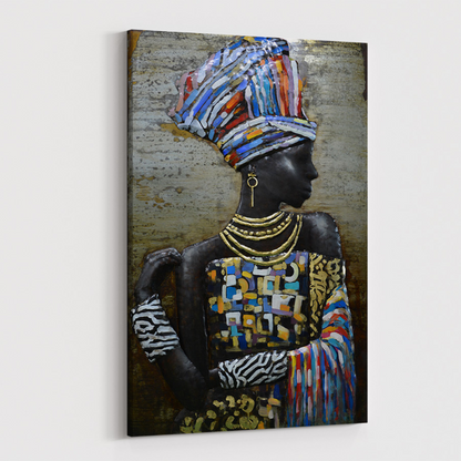 3D Schilderij Metaal - African women - 80x120cm