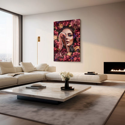 Glasschilderij - The flower forest - 80x120cm