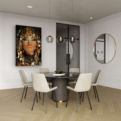 Glasschilderij - Golden Elegance - 80x120cm
