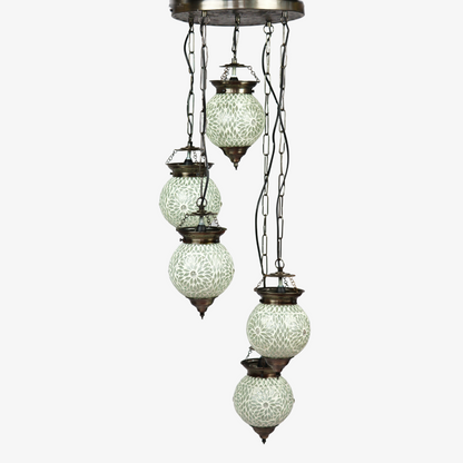 Hanglamp 5 bollen wit