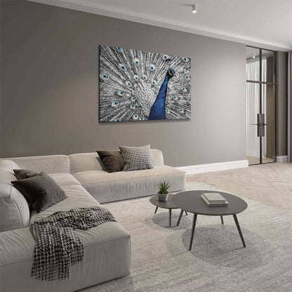 Glasschilderij - Pauw - 120x80cm