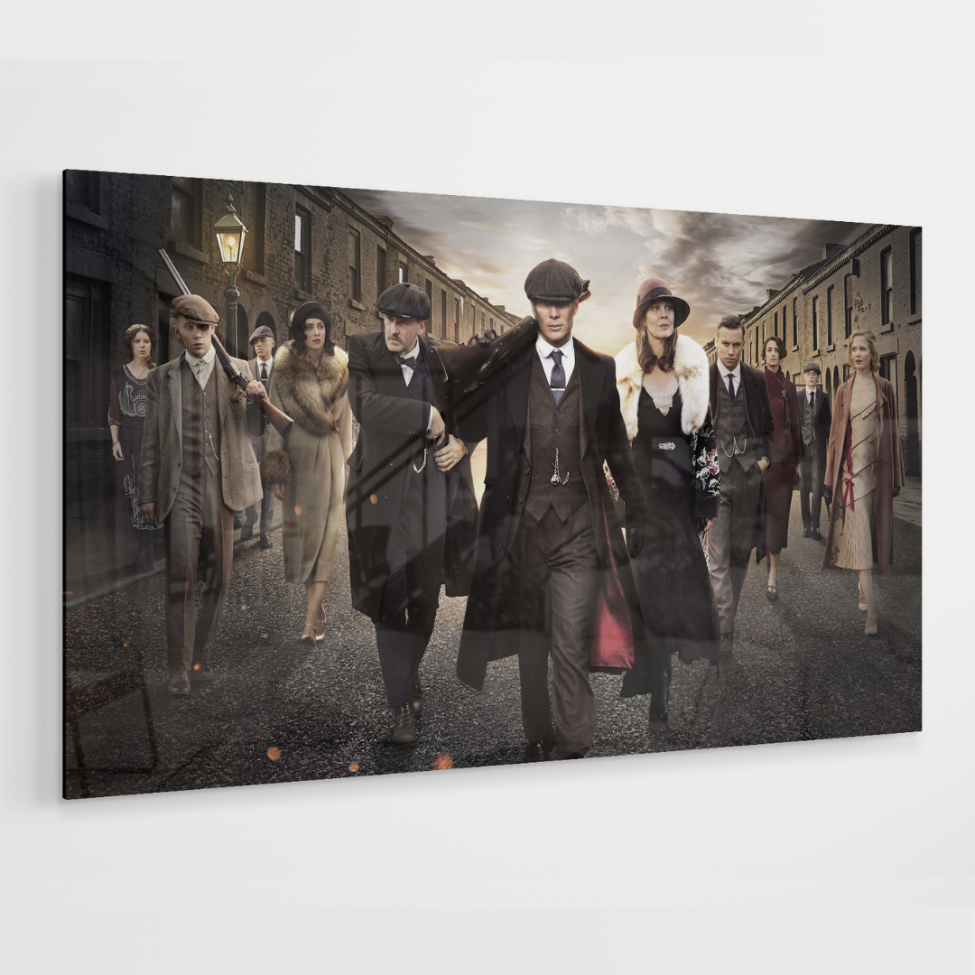 Glasschilderij - Peaky Blinders - 120x80 cm